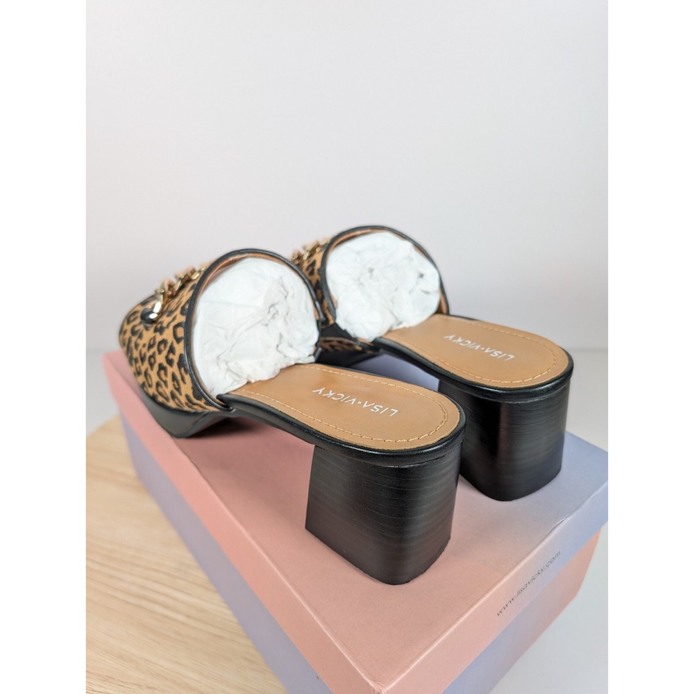 Leopard Print Chain Sandals - Picture 5 of 11